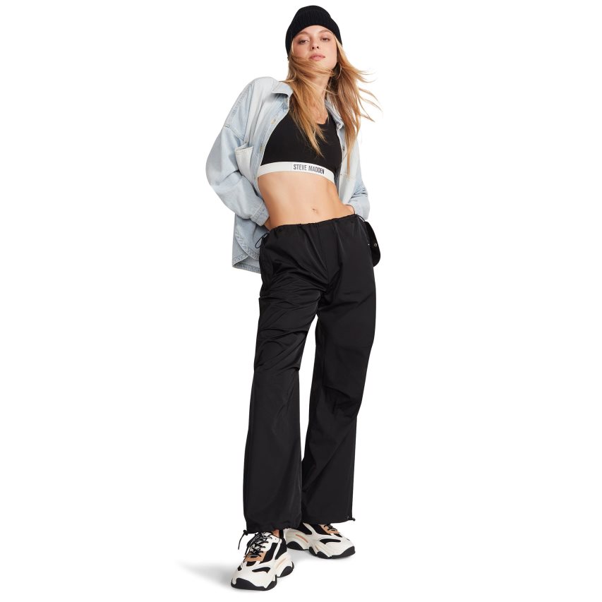 Black Steve Madden Pia Parachute Women\'s Pants | PH 5028VLP